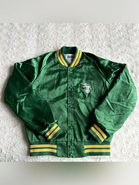 Vintage Oakland Athletics Varsity Jacket Mens Medium Green Elephant Chalk Line